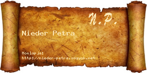 Nieder Petra névjegykártya